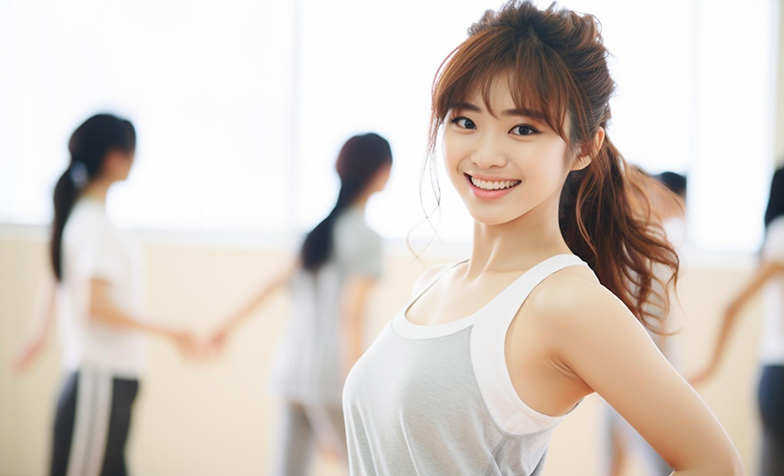 クラシックバレエのバーが置かれているダンススタジオ